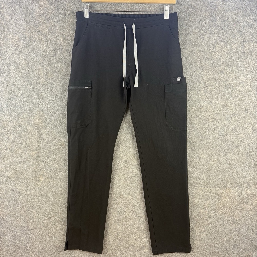 FIGS Yola High Waisted Jogger Scrub Pants Womens XS Black Drawstring Medical